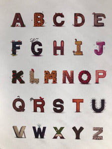 Journey from A to Z Alphabet Art Print